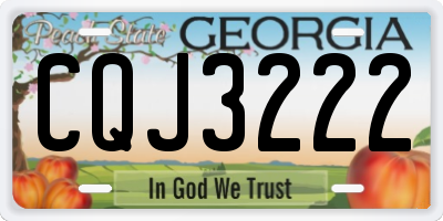GA license plate CQJ3222