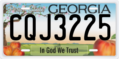 GA license plate CQJ3225