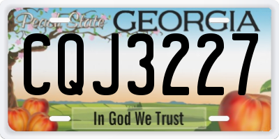 GA license plate CQJ3227