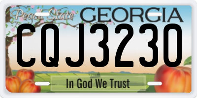 GA license plate CQJ3230