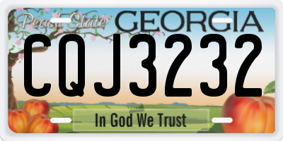 GA license plate CQJ3232
