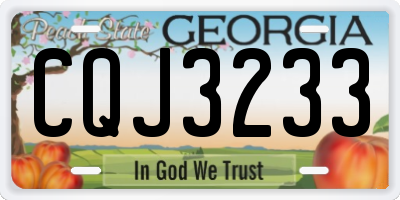 GA license plate CQJ3233