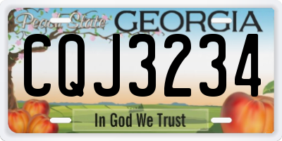 GA license plate CQJ3234