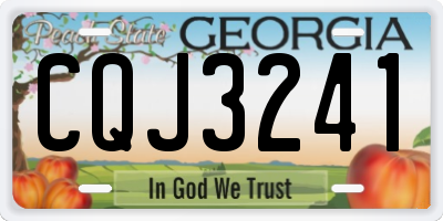 GA license plate CQJ3241