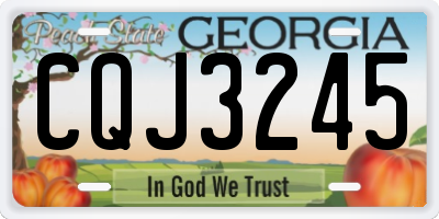 GA license plate CQJ3245