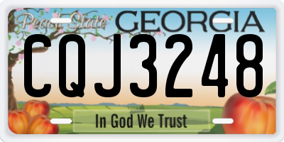 GA license plate CQJ3248