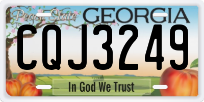 GA license plate CQJ3249