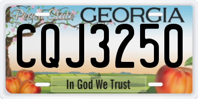GA license plate CQJ3250