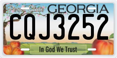 GA license plate CQJ3252