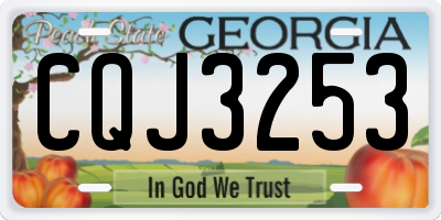 GA license plate CQJ3253