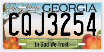 GA license plate CQJ3254