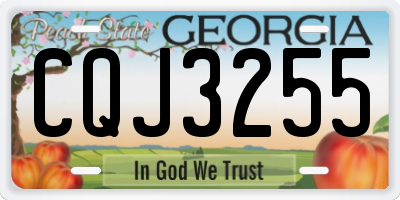 GA license plate CQJ3255