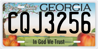 GA license plate CQJ3256