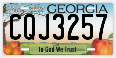 GA license plate CQJ3257