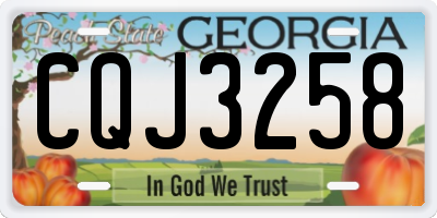 GA license plate CQJ3258