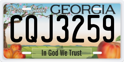 GA license plate CQJ3259