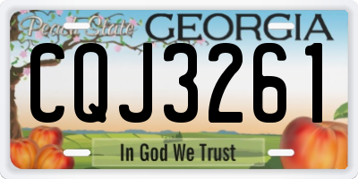 GA license plate CQJ3261