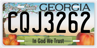 GA license plate CQJ3262