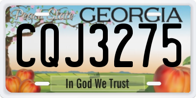 GA license plate CQJ3275