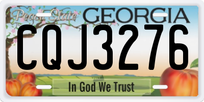GA license plate CQJ3276