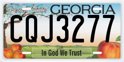 GA license plate CQJ3277