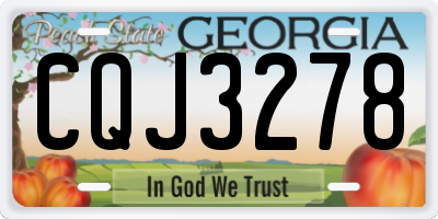 GA license plate CQJ3278