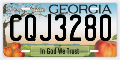GA license plate CQJ3280