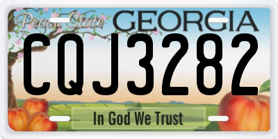 GA license plate CQJ3282
