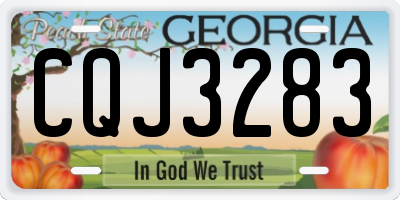 GA license plate CQJ3283