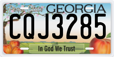 GA license plate CQJ3285