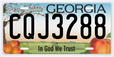 GA license plate CQJ3288