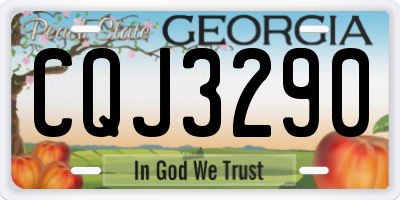 GA license plate CQJ3290