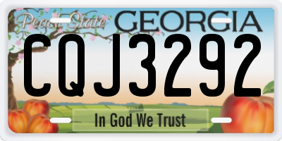 GA license plate CQJ3292