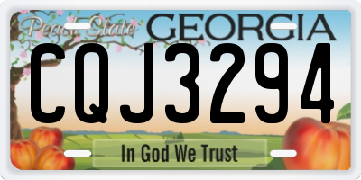GA license plate CQJ3294