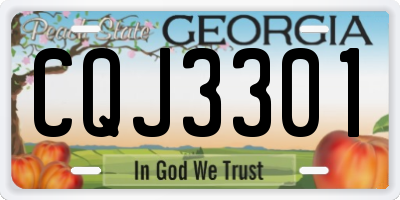 GA license plate CQJ3301