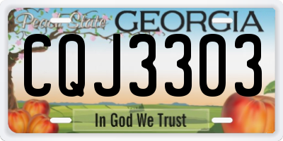 GA license plate CQJ3303