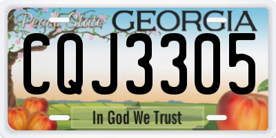 GA license plate CQJ3305