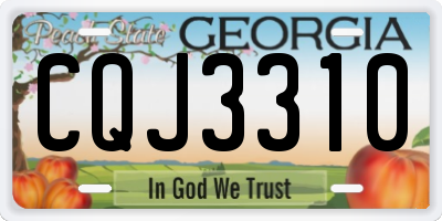 GA license plate CQJ3310
