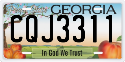 GA license plate CQJ3311