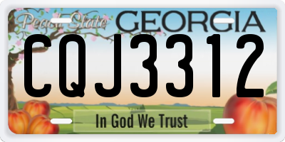 GA license plate CQJ3312