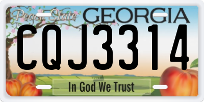 GA license plate CQJ3314
