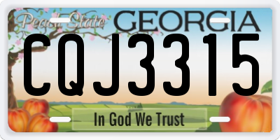 GA license plate CQJ3315