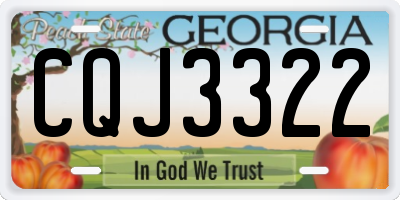GA license plate CQJ3322