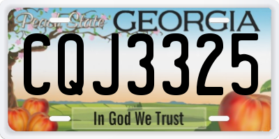 GA license plate CQJ3325