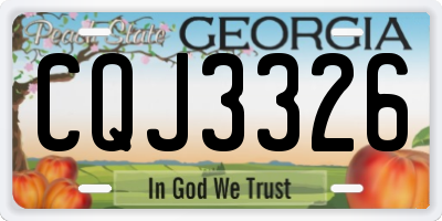 GA license plate CQJ3326