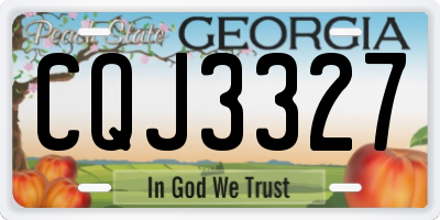 GA license plate CQJ3327