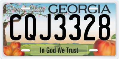 GA license plate CQJ3328
