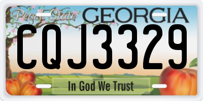 GA license plate CQJ3329