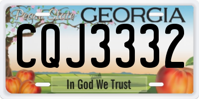GA license plate CQJ3332