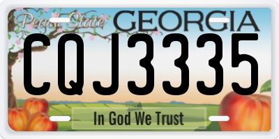 GA license plate CQJ3335